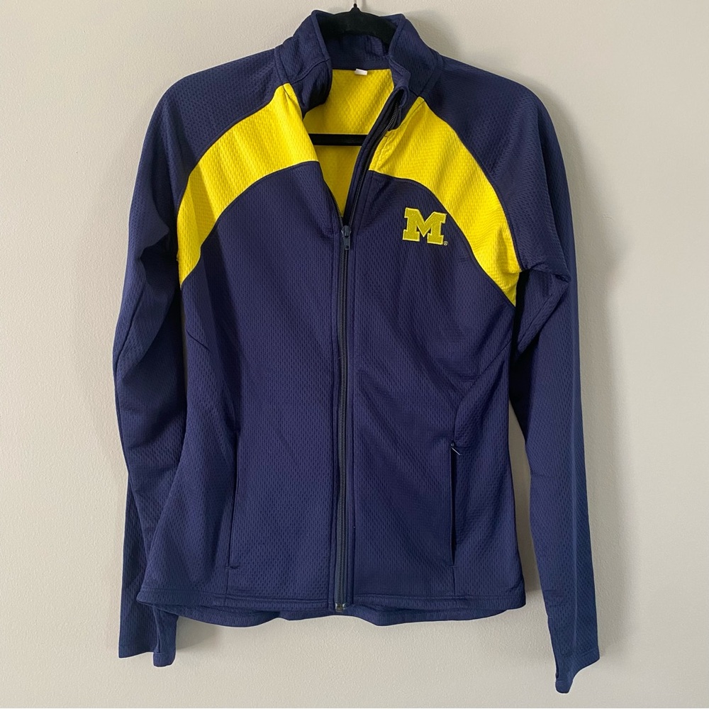 University of Michigan Navy and Yellow Zip-Up Jacket with Logo